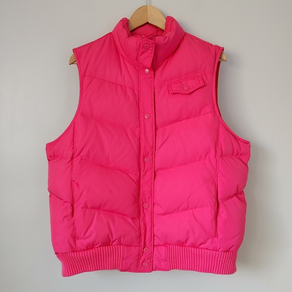 Vintage Gap Down-filled Puffer Vest Pink Size XL Quilted - Picture 6 of 12